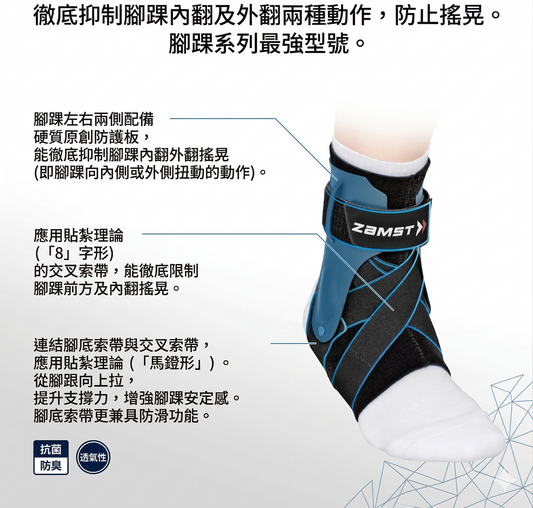 ZAMST A2-DX 極致雙向防護型 足踝護具 最高級別雙向防護 專業踝關節支撐帶 防止內外翻