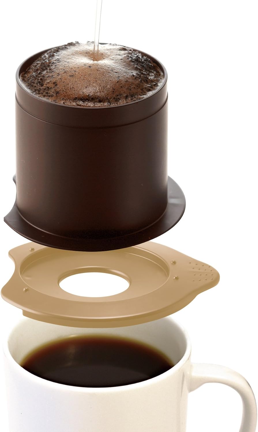 HARIO 日本製 Cafeor 輕量環保免濾紙手沖咖啡濾杯 1人用 棕色 CFOL-1BR