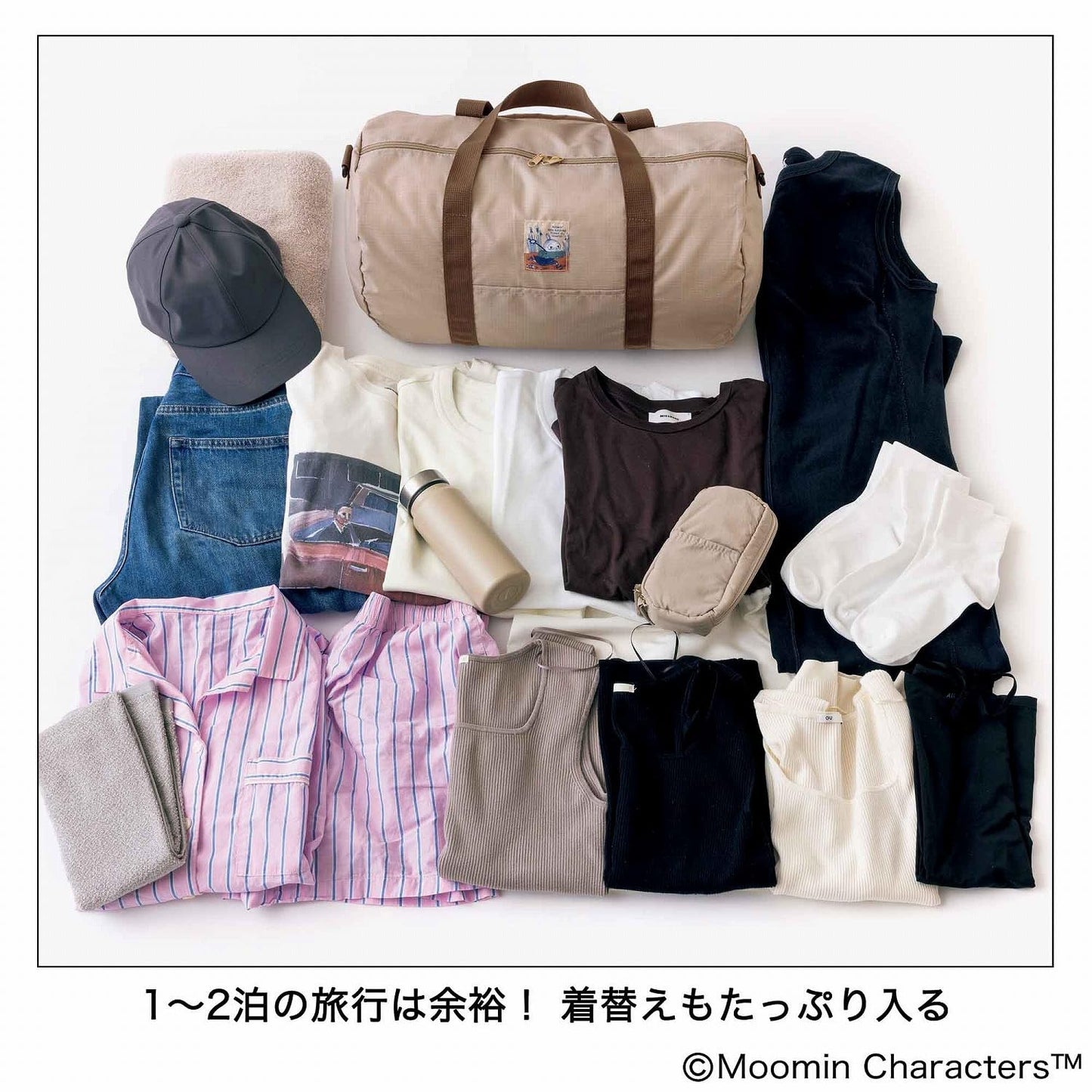 InRed 2026年8月・9月合併號 送 MOOMIN 姆明 大容量旅行袋 圓筒包 Boston Bag