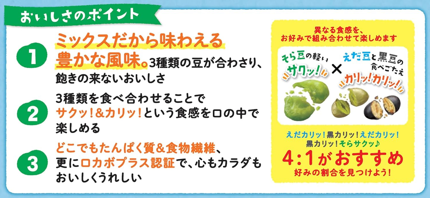 Calbee 卡樂B miino 三色豆脆混合 蠶豆 毛豆 黑豆 低醣質 28g x 12包優惠裝