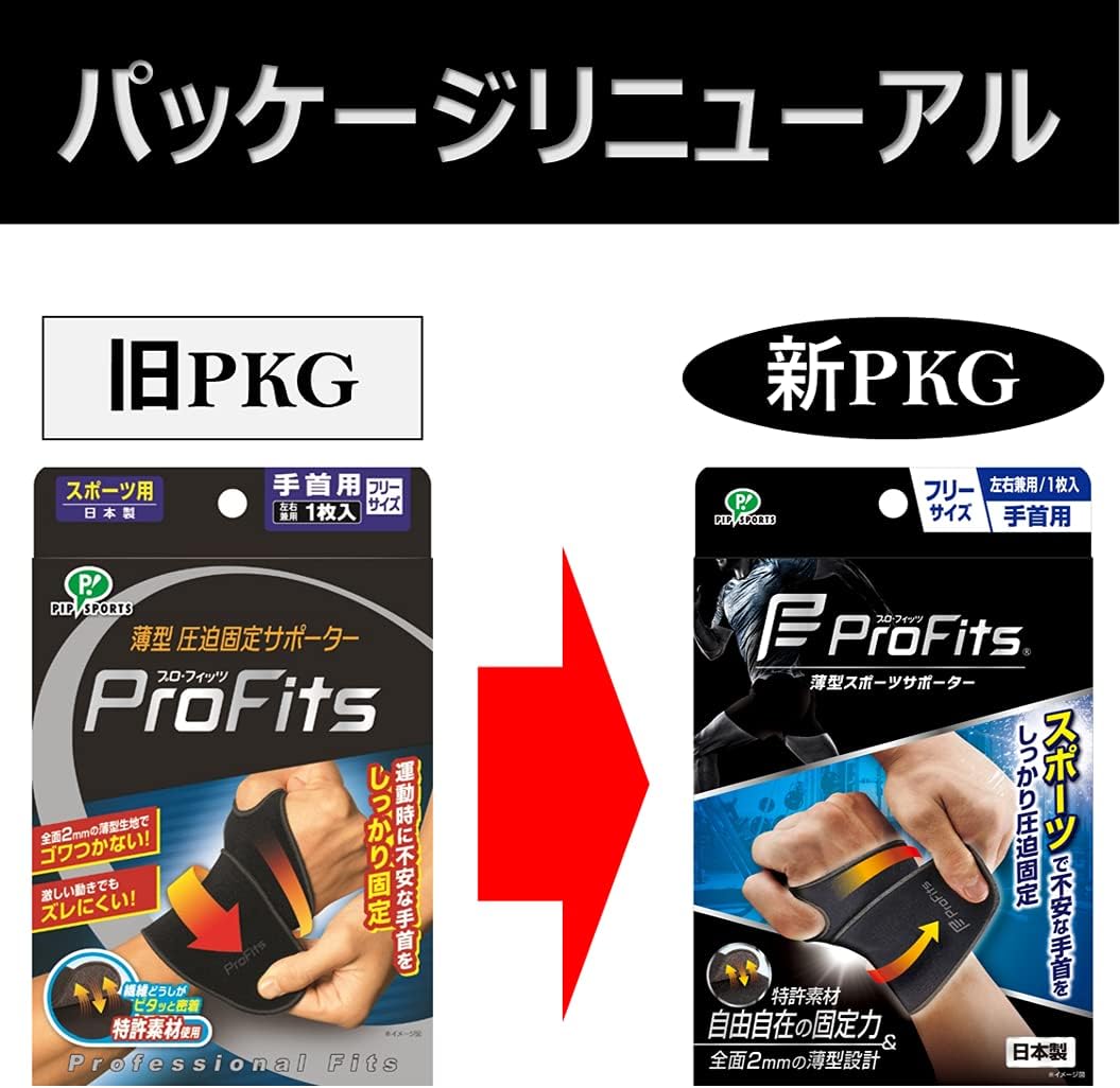 ProFits Thin Compression Wrist Supporter Made in Japan (Free Size)