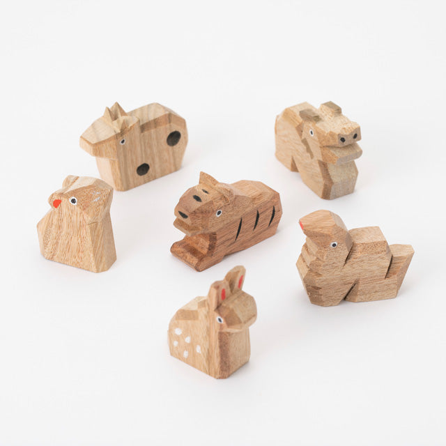 中川政七商店｜日本製 手雕十二支擺飾 - 楠木全套12件