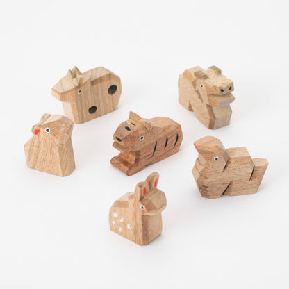 中川政七商店｜日本製 手雕十二支擺飾 - 楠木全套12件