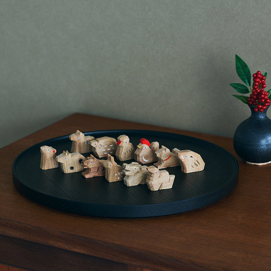 中川政七商店｜日本製 手雕十二支擺飾 - 楠木全套12件