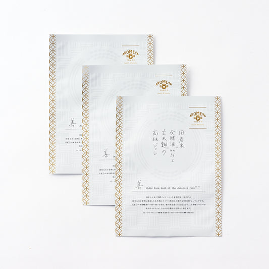 AKOMEYA TOKYO｜日本製 Facial Mask Sheet Mask 日本產米45%發酵液與玄米麴高級凝膠面膜 3片裝