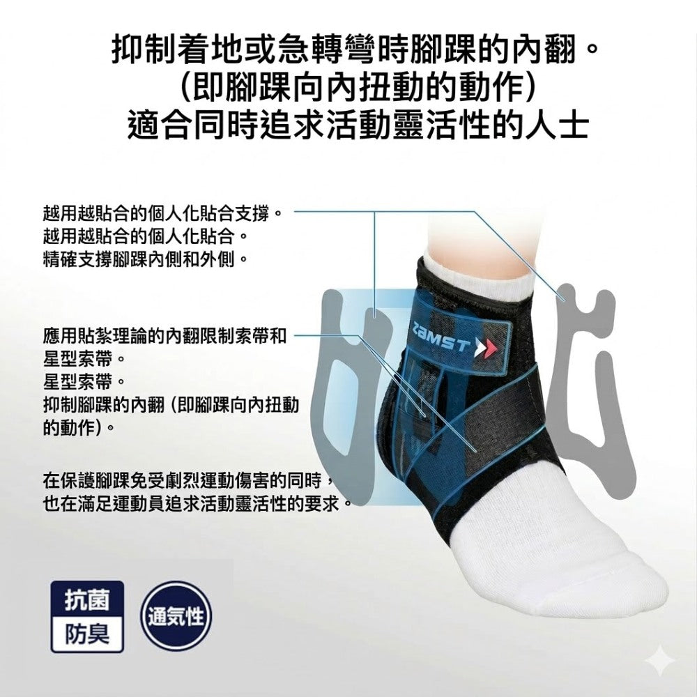 ZAMST A1 Short 短筒中度支撐 足踝護具 專業踝關節支撐帶 預防內翻