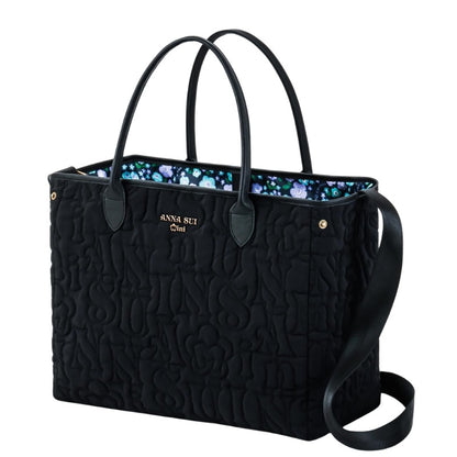 ANNA SUI mini 雙面可用 Logo 絎縫托特袋 Tote Bag 寶島社品牌特刊