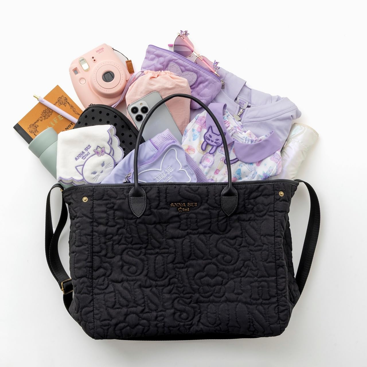 ANNA SUI mini 雙面可用 Logo 絎縫托特袋 Tote Bag 寶島社品牌特刊