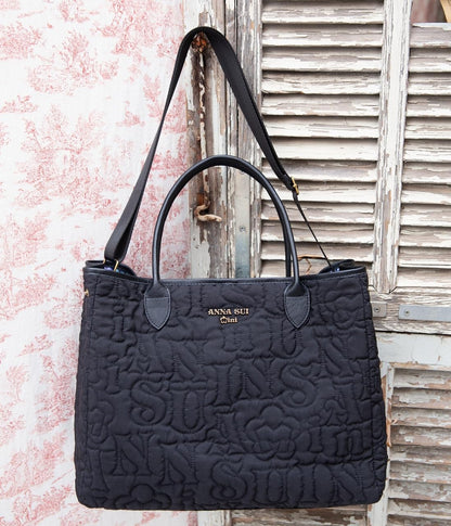 ANNA SUI mini 雙面可用 Logo 絎縫托特袋 Tote Bag 寶島社品牌特刊