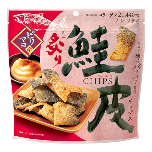 MD 炙燒鮭魚皮脆片 微辣蛋黃醬味 日本佐酒小食 32g x 6包