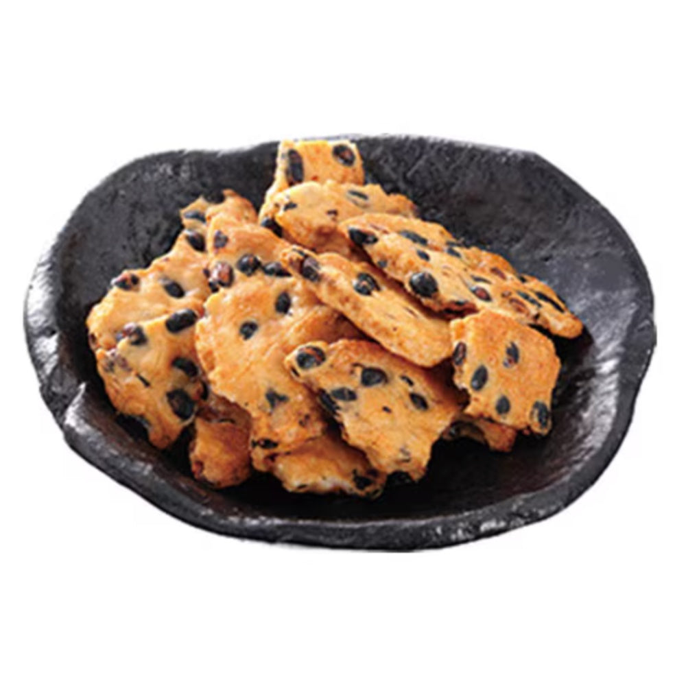 Iwatsuka Black Bean Soy Sauce Rice Crackers Snack 130g x 12-Pack Made in Japan