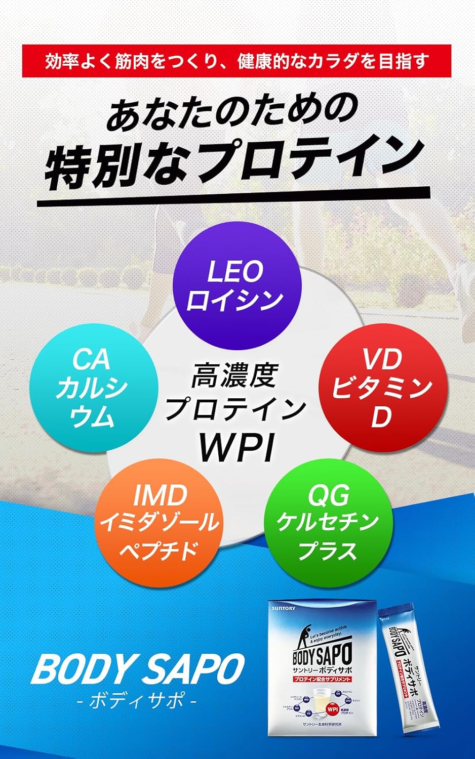 日本Suntory BODY SAPO 蛋白質補充 乳清蛋白 1袋30小包 增強肌肉補充粉末
