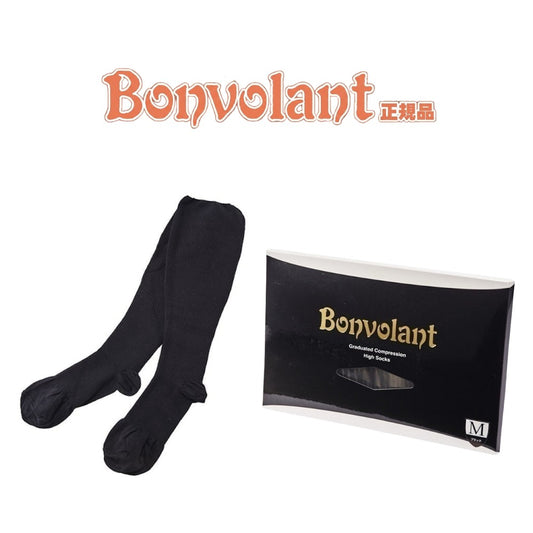 Bonvolant Lycra 高密度纖維 漸進式壓力襪 有效改善靜脈曲張 消除疲勞腳腫 2對裝