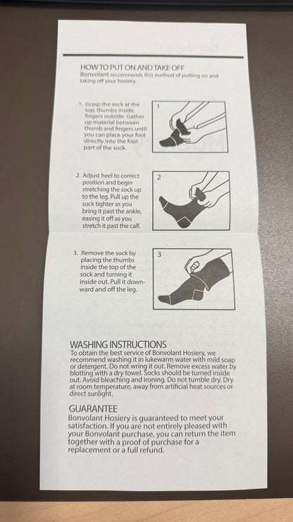 Bonvolant Lycra 高密度纖維 漸進式壓力襪 有效改善靜脈曲張 消除疲勞腳腫 2對裝