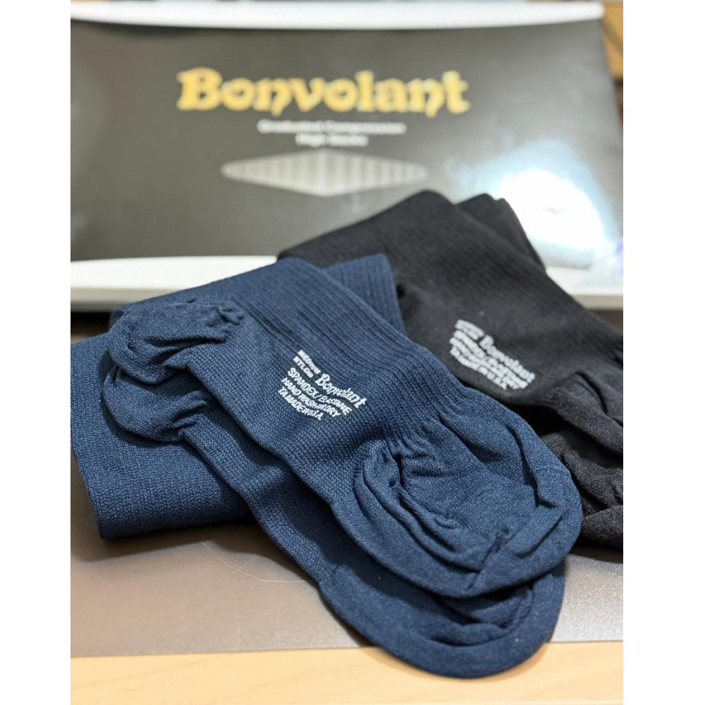 未使用】Bonvolant NO55 ボンボラン 段階圧縮ソックス M 2足 【直営