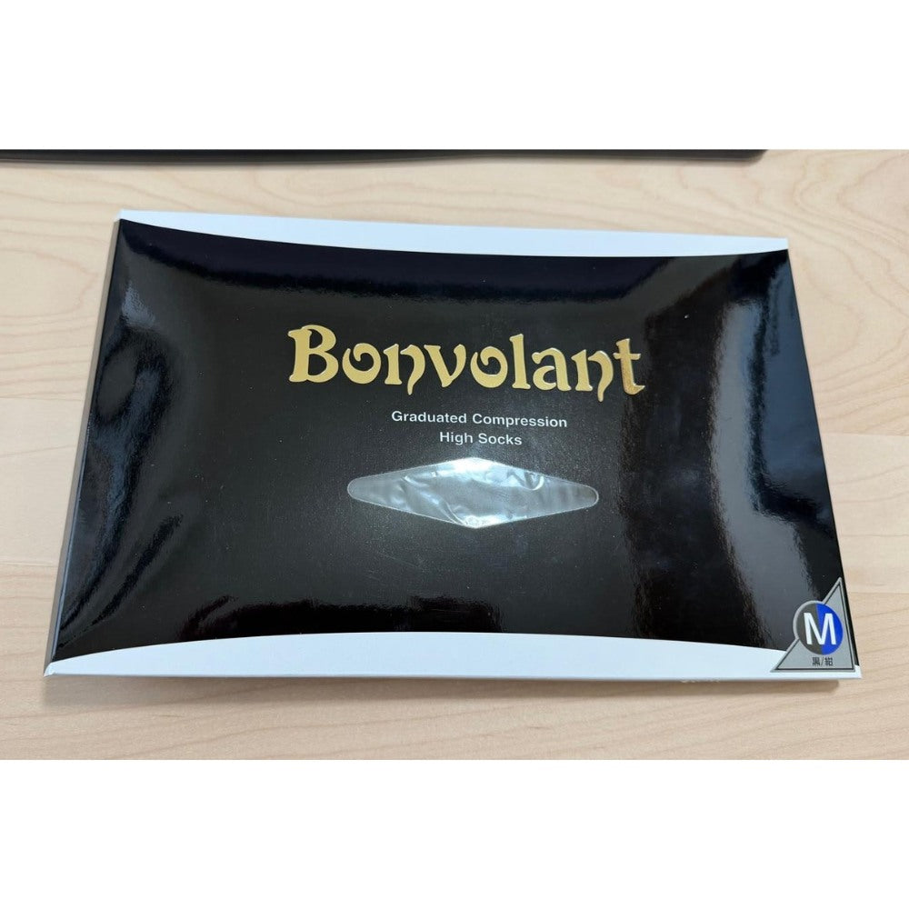 Bonvolant Lycra 高密度纖維 漸進式壓力襪 有效改善靜脈曲張 消除疲勞腳腫 2對裝