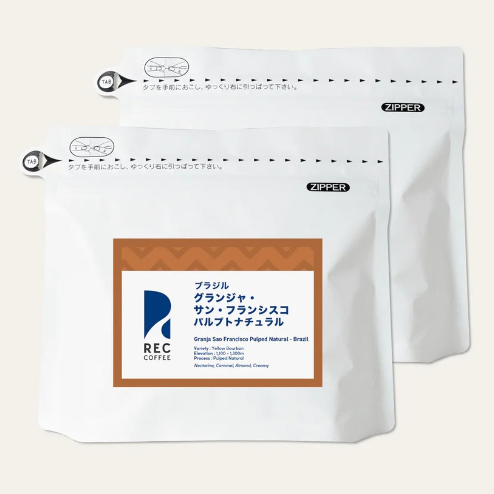 REC COFFEE Brazil Granja Sao Francisco Pulped Natural Whole Coffee Beans Roasted in Japan