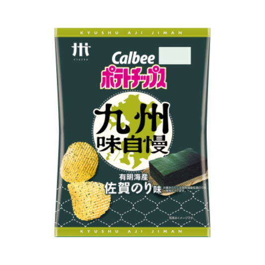 Calbee 卡樂B 九州味自慢薯片 有明海產佐賀紫菜味6包 + 五島灘海鹽飛魚湯味6包