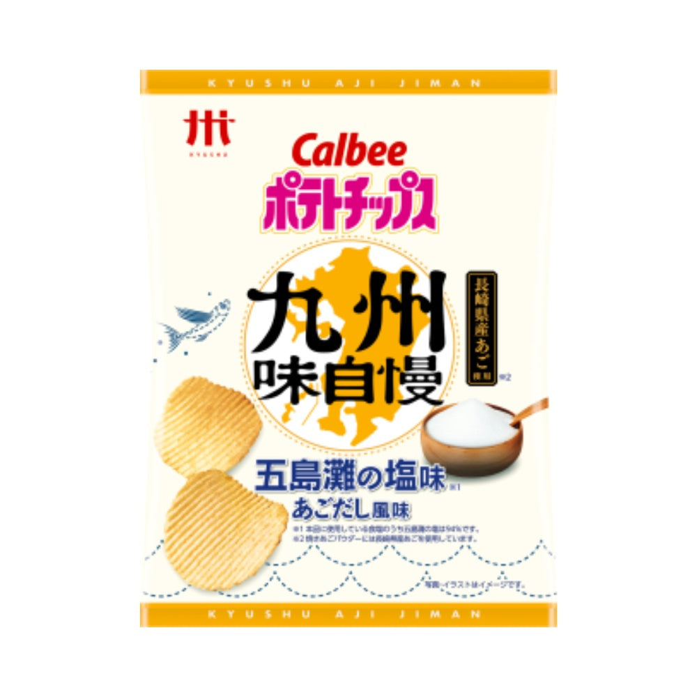 Calbee 卡樂B 九州味自慢薯片 有明海產佐賀紫菜味6包 + 五島灘海鹽飛魚湯味6包