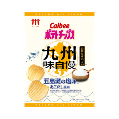 Calbee 卡樂B 九州味自慢薯片 有明海產佐賀紫菜味6包 + 五島灘海鹽飛魚湯味6包