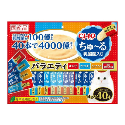CIAO 日本產 乳酸菌配方綜合口味貓用肉泥零食 40條
