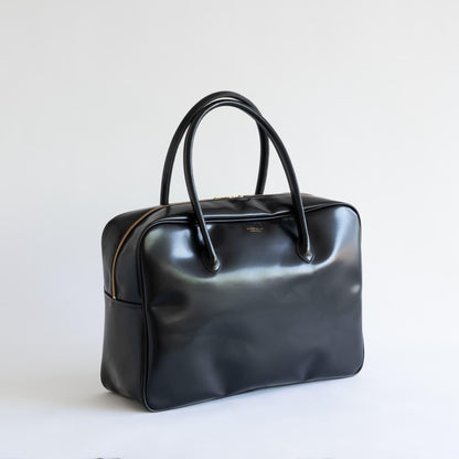 CLASKA｜日本製 BANK 波士頓旅行包 - 黑色合成皮革