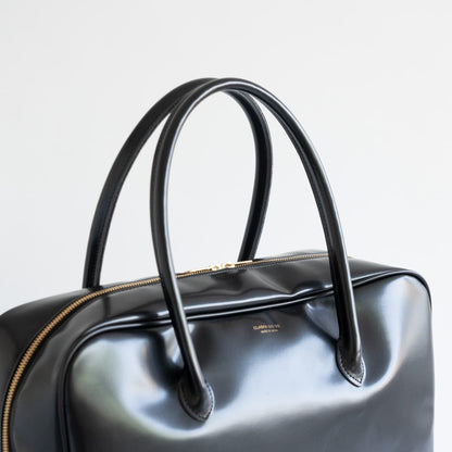 CLASKA｜日本製 BANK 波士頓旅行包 - 黑色合成皮革