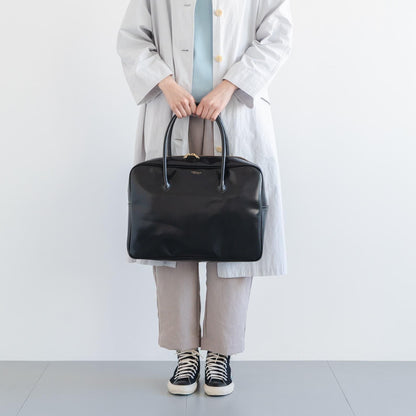 CLASKA｜日本製 BANK 波士頓旅行包 - 黑色合成皮革