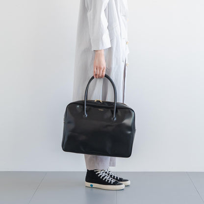 CLASKA｜日本製 BANK 波士頓旅行包 - 黑色合成皮革