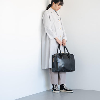 CLASKA｜日本製 BANK 波士頓旅行包 - 黑色合成皮革