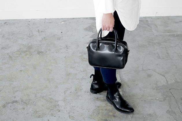 CLASKA｜日本製 BANK 迷你波士頓包 - 黑色合成皮革