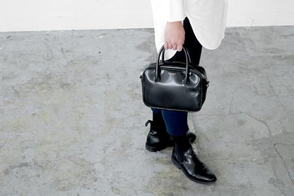 CLASKA｜日本製 BANK 迷你波士頓包 - 黑色合成皮革