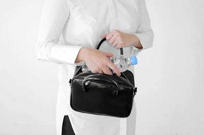 CLASKA｜日本製 BANK 迷你波士頓包 - 黑色合成皮革