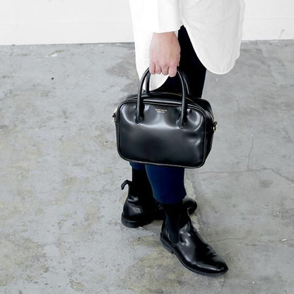 CLASKA｜日本製 BANK 迷你波士頓包 - 黑色合成皮革