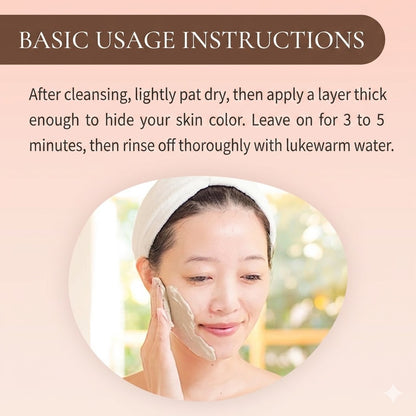 neo natural Natures for Clear & Charge Clay Mask, Made in Japan 100g x 2 Packs