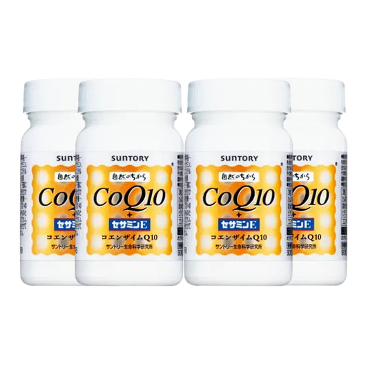 日本Suntory CoQ10+芝麻明+維他命E 4樽優惠裝 360粒/120日份量 輔酶Q10 增強活力 美肌美顏