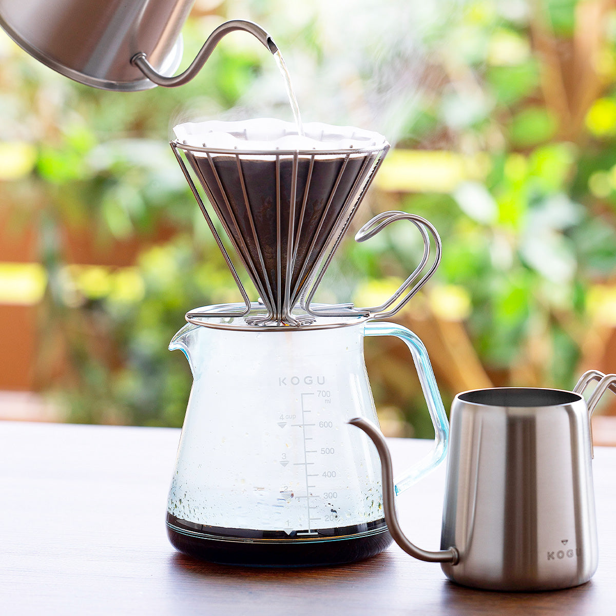 KOGU Stainless Steel Wire Frame Coffee Dripper Matte Black 2-4 Cups 41300 Made in Japan