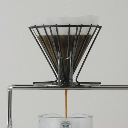 KOGU Stainless Steel Wire Frame Coffee Dripper Matte Black 2-4 Cups 41300 Made in Japan