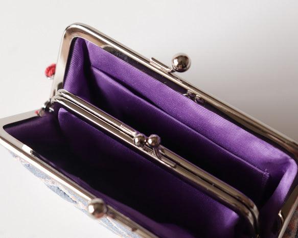 日本手作親子口金錢包｜豹紋天鵝絨 × 日本牛革（Hot Pink &amp; Turquoise）