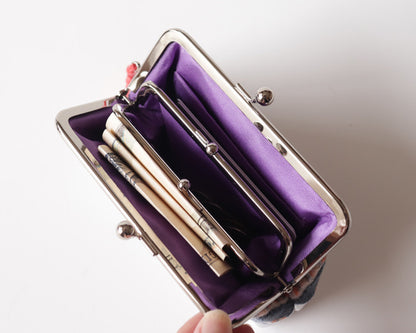 日本手作親子口金錢包｜豹紋天鵝絨 × 日本牛革（Hot Pink &amp; Turquoise）