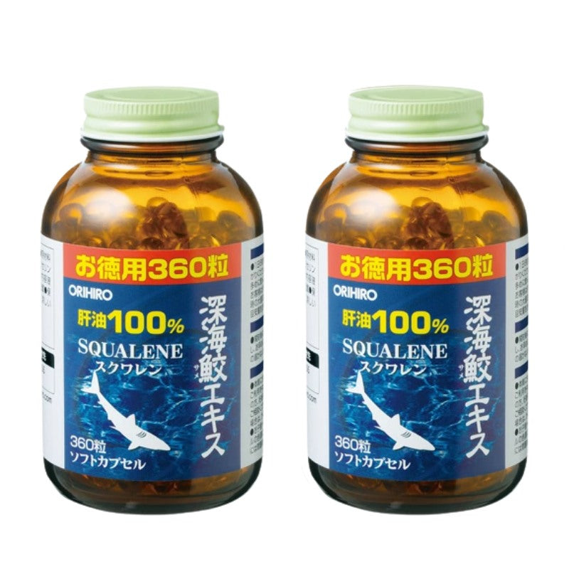 ORIHIRO Deep Sea Shark Extract 深海鯊魚精製肝油膠囊 (角鯊烯) 經濟裝2樽720粒