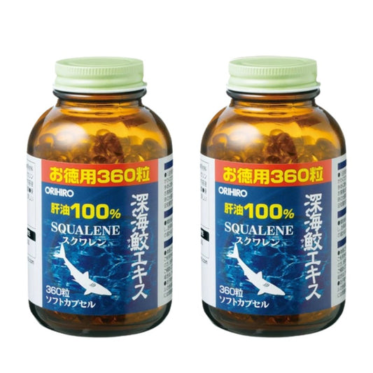 ORIHIRO Deep Sea Shark Extract 深海鯊魚精製肝油膠囊 (角鯊烯) 經濟裝2樽720粒