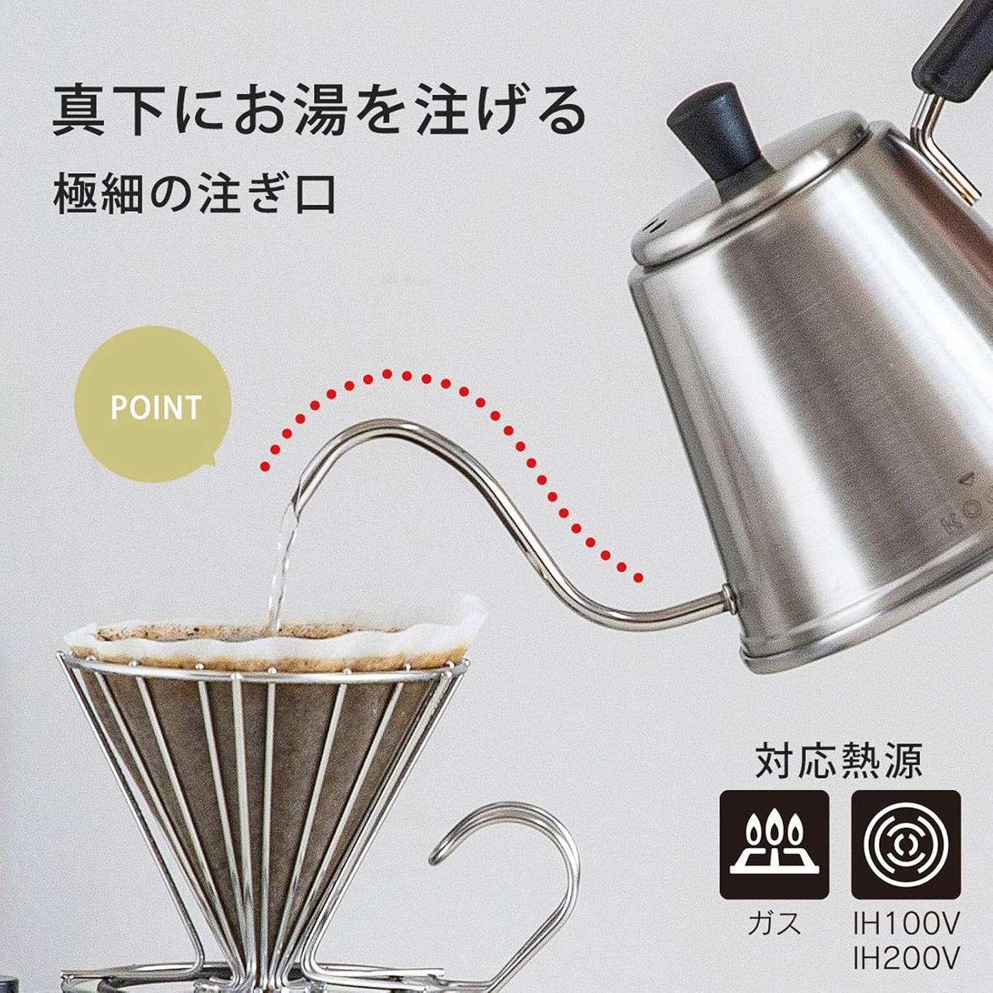 KOGU 珈琲考具 日本製 極細口手沖咖啡壺 ITTEKI Pro 1L 46071