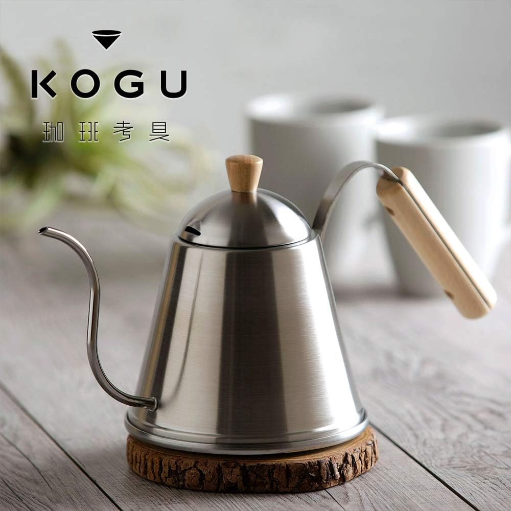 KOGU 珈琲考具 日本製 極細口手沖咖啡壺 ITTEKI 原木手柄款 1L 40437