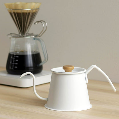 KOGU 珈琲考具 日本製 專業雙杯極細口手沖咖啡壺Pro 磨砂白色款 500ml 47301