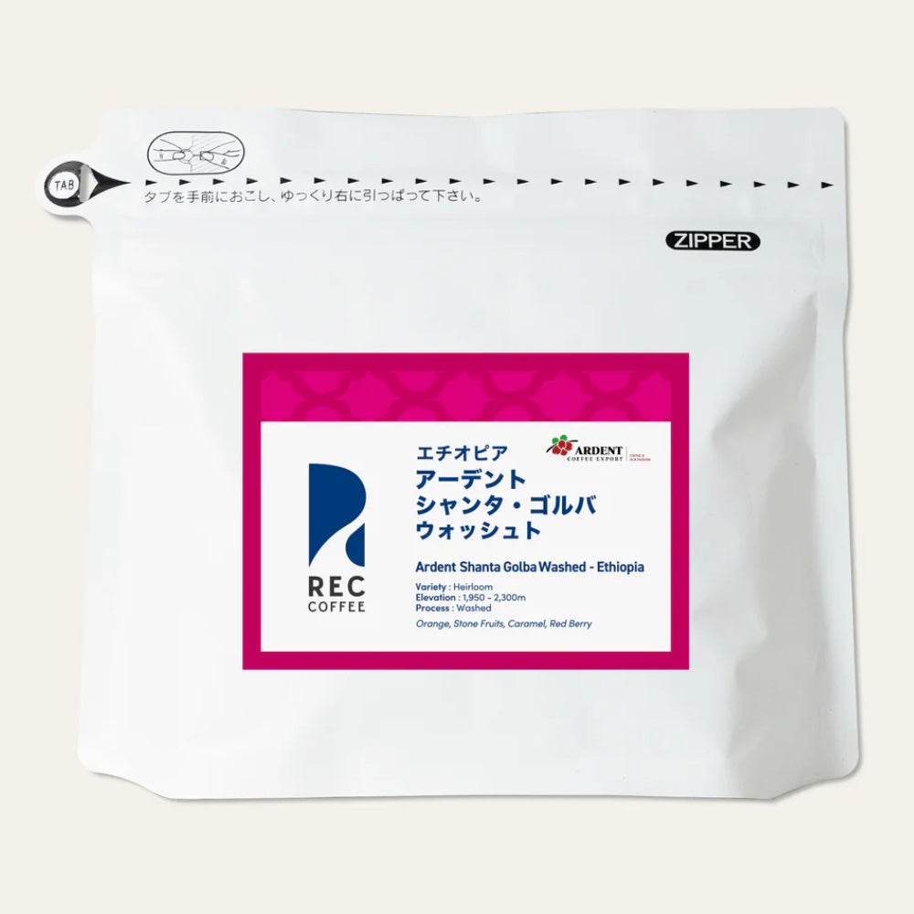REC COFFEE Ethiopia Shanta Golba Washed Whole Coffee Beans Roasted in Japan
