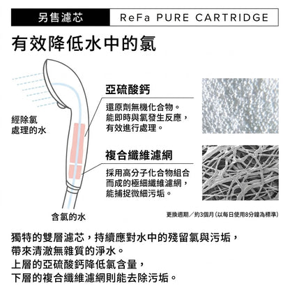 ReFa FINE BUBBLE PURE Shower Head with Pure Cartridge