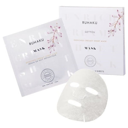 RUHAKU 琉白 日本製 有機認證 月桃 海葡萄 諾麗果 滋養乳霜面膜 1盒5片