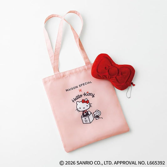 GLOW 2026年5・6月合併號增刊 菅野美穗 MAISON SPECIAL × Hello Kitty 蝴蝶結毛絨收納袋及Tote Bag