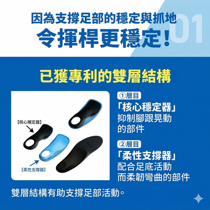 ZAMST Footcraft AGILITY GRIP for GOLF 高爾夫專用型 哥爾夫專業運動鞋墊 支撐足弓